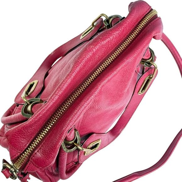 Chloé Paraty Satchel Raspberry Pink Leather Bag Gold Hardware - Picture 9 of 16